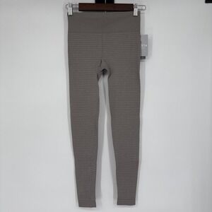 NWT Athleta Women's Shimmer Stripe Tight Metallic Silver Leggings XS Unstinkable